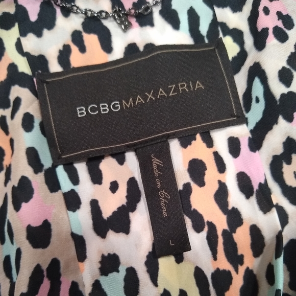 BCBG Maxazria Multi Color Animal Print Trench Style Duster - Picture 16 of 16